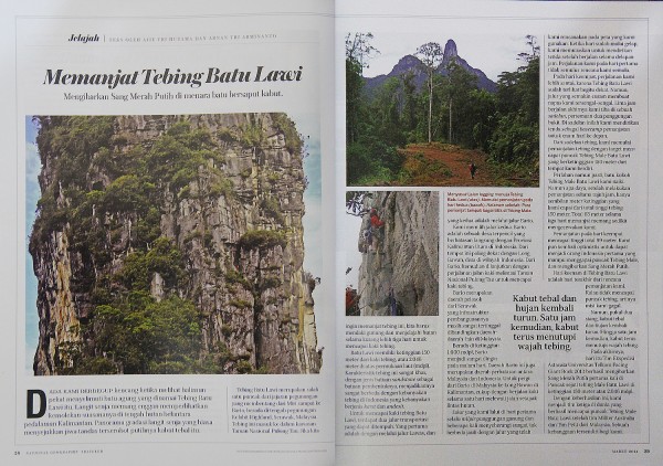 Ekspedisi Astacala Facing Giant Rock di National Geographic Traveller (Buka Gambar pada Tautan Baru untuk Diperbesar) Ekspedisi Astacala Facing Giant Rock di National Geographic Traveller (Buka Gambar pada Tautan Baru untuk Diperbesar)