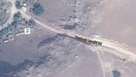 Tampilan Jalan Dashrath Manjhi dari Satelit